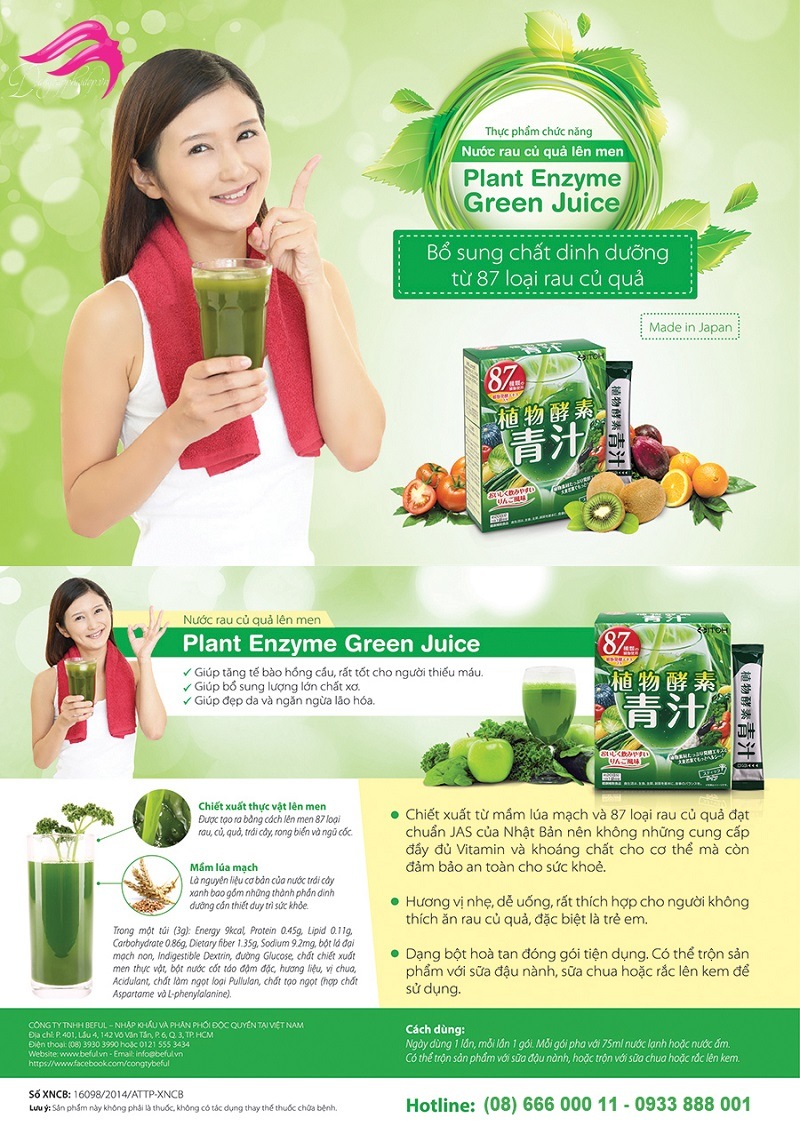 Nước Uống Từ Mầm Lúa Mạch và Rau Củ Plant Enzyme Green Juice