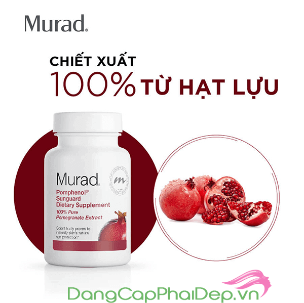 Viên uống chống nắng Murad được chiết xuất 100% từ hạt lựu đỏ