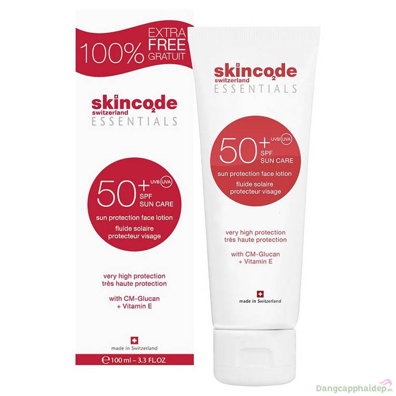 Skincode Sun Protection Face Lotion SPF 50 100ml – Nhũ Tương Chống Nắng Phổ Rộng Thụy Sĩ