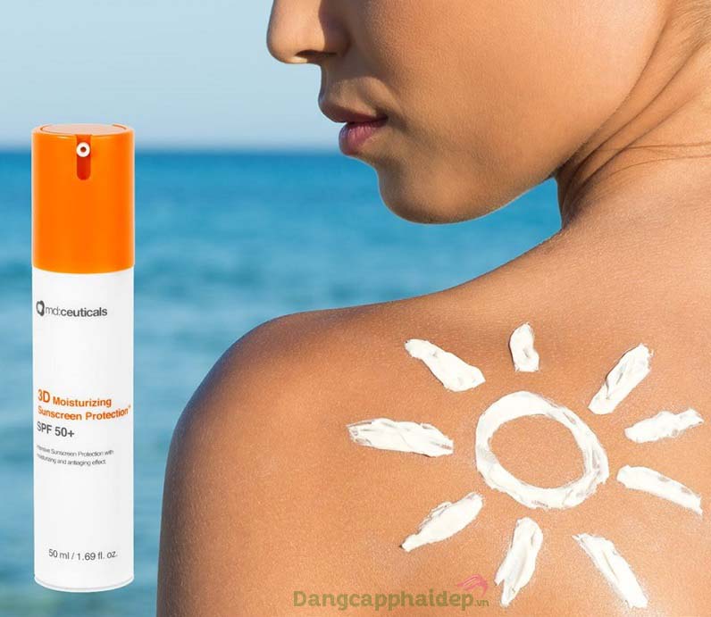 Md: Ceuticals 3D Moisturizing Sunscreen Protection SPF50+ chống nắng, dưỡng ẩm và bảo vệ da tối ưu sau điều trị laser
