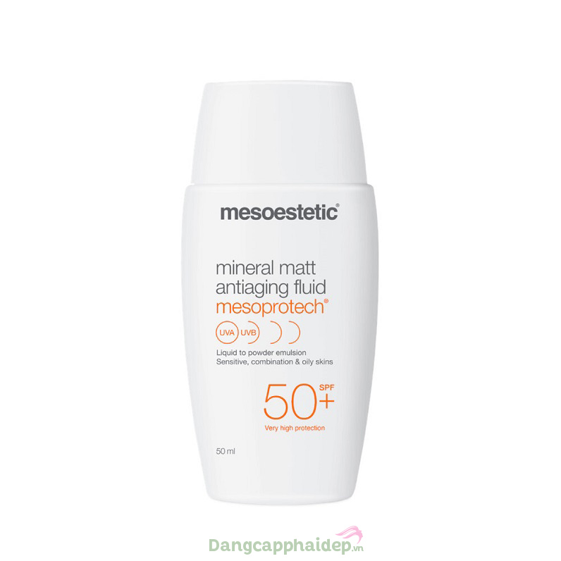 Mesoestetic Mesoprotech Mineral Matt SPF50 chính là "chân ái" dành cho các loại da khó chiều đấy