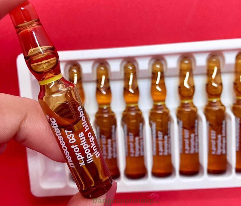 Mesoestetic X.Prof 037 Lipoplus Ginkgo Biloba Ampoules giúp giảm mỡ và chống suy giãn tĩnh mạch hiệu quả