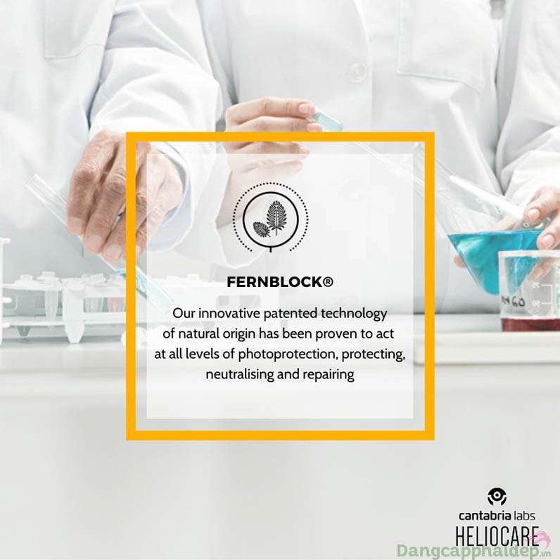 Heliocare với dẫn xuất độc quyền Fernblock® - siêu chống nắng, được công nhận là thương hiệu có sản phẩm chống nắng tốt nhất thế giới.