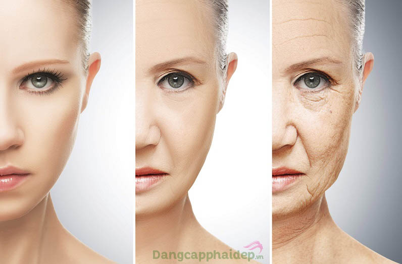 Theo thời gian, làn da xuất hiện các dấu hiệu lão hóa khiến gương mặt trông già nua, xấu xí...