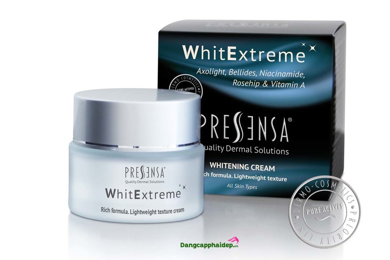 Pressensa WhitExtreme Cream là kem dưỡng tập trung vào công dụng chính là dưỡng trắng và chống lão hóa. 