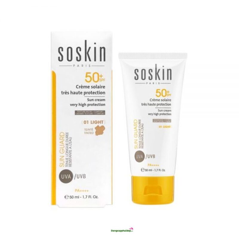 Soskin SPF 50 Sun Cream (Tinted 01) - Kem chống nắng SPF50+ (Màu 01)