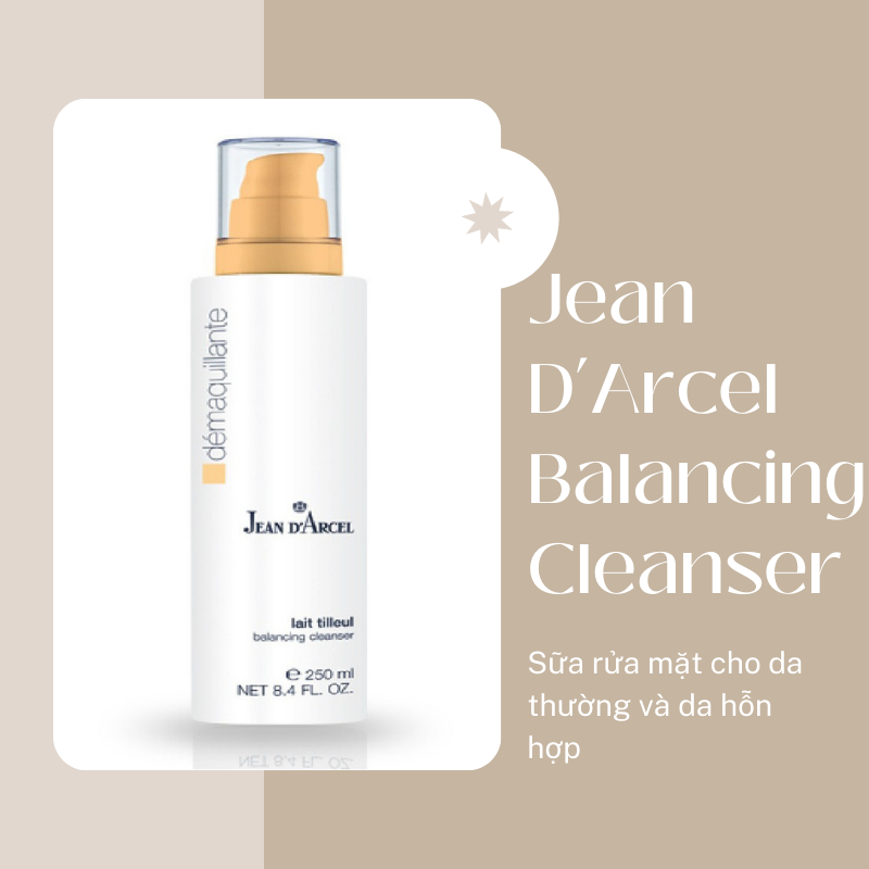 Sữa rửa mặt cho da thường và da hỗn hợp Jean D’Arcel Balancing Cleanser.