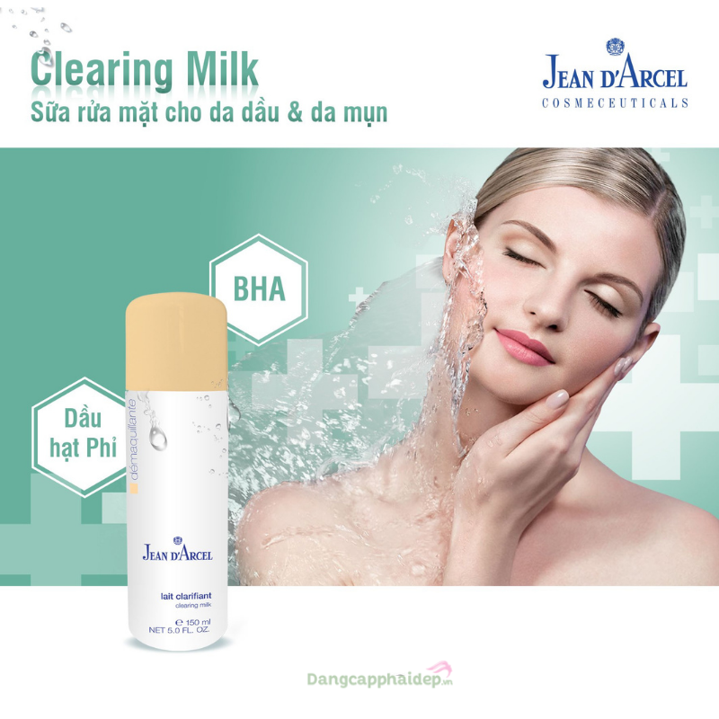 Jean D’arcel Clearing Milk giải pháp làm sạch hoàn hảo cho làn da dầu và da mụn.