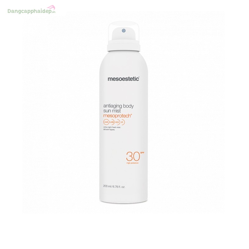 Mesoestetic Mesoprotech Antiaging Body Sun Mist SPF 30 200ml – Xịt dưỡng thể chống nắng