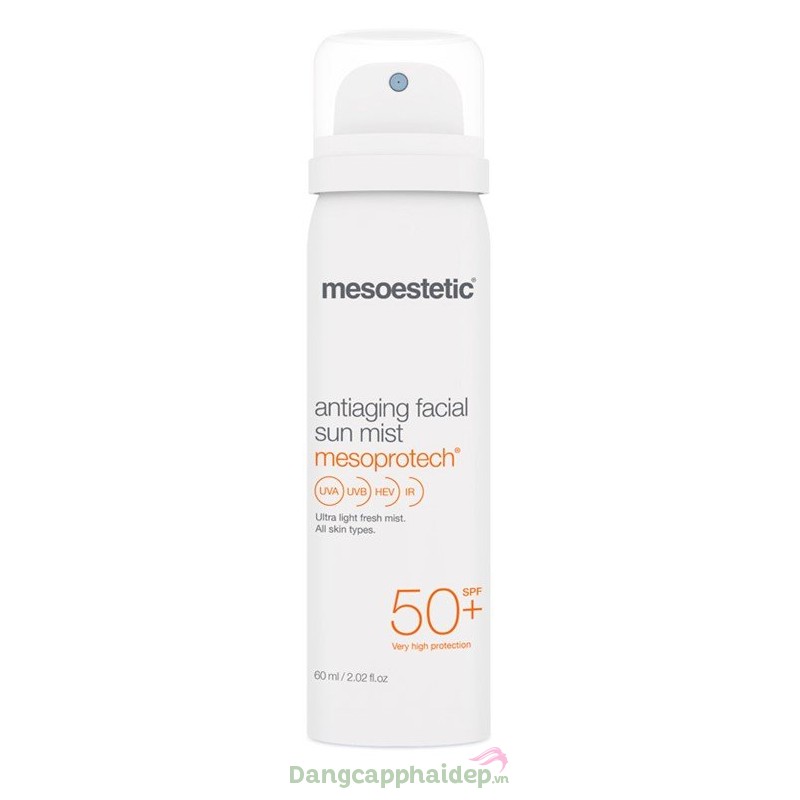 Mesoestetic Mesoprotech Antiaging Facial Sun Mist 60ml - Xịt chống nắng cho mặt Very High Protection SPF50+