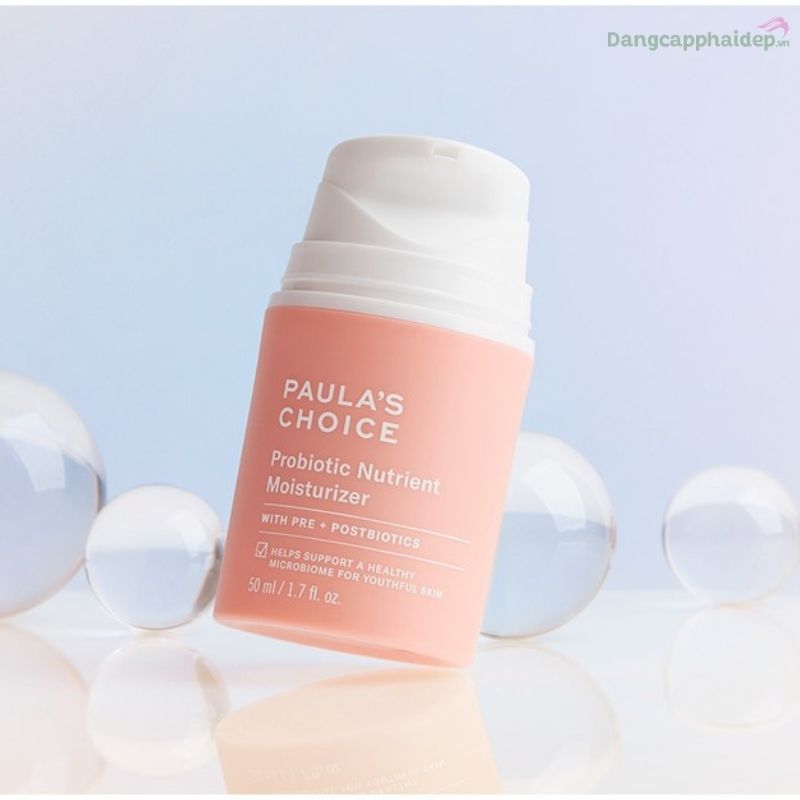 Paula's Choice Probiotic Nutrient Moisturizer có chứa thành phần pre, pro và postbiotics duy trì độ ẩm tốt cho da; cân bằng hệ vi sinh giúp da khỏe mạnh.