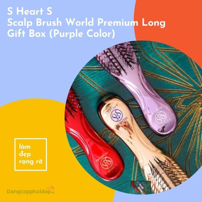 S Heart S Scalp Brush World Premium Long Gift Box (Purple Color)