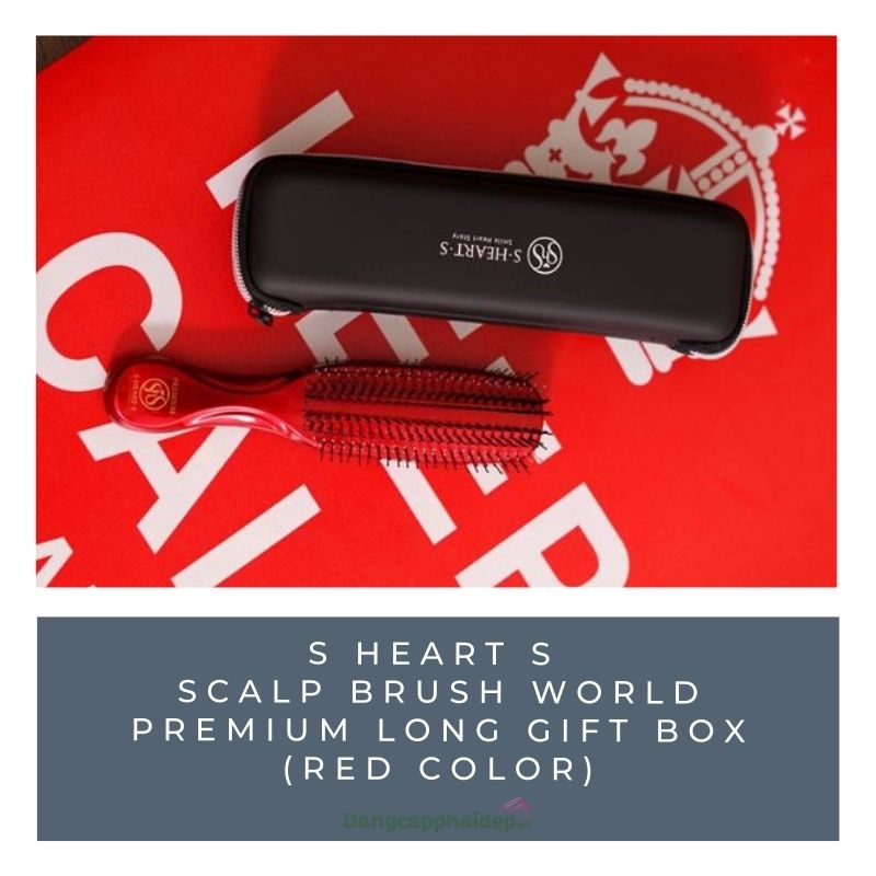 S Heart S Scalp Brush World Premium Long Gift Box (Red Color) - Lược SHS dài màu đỏ