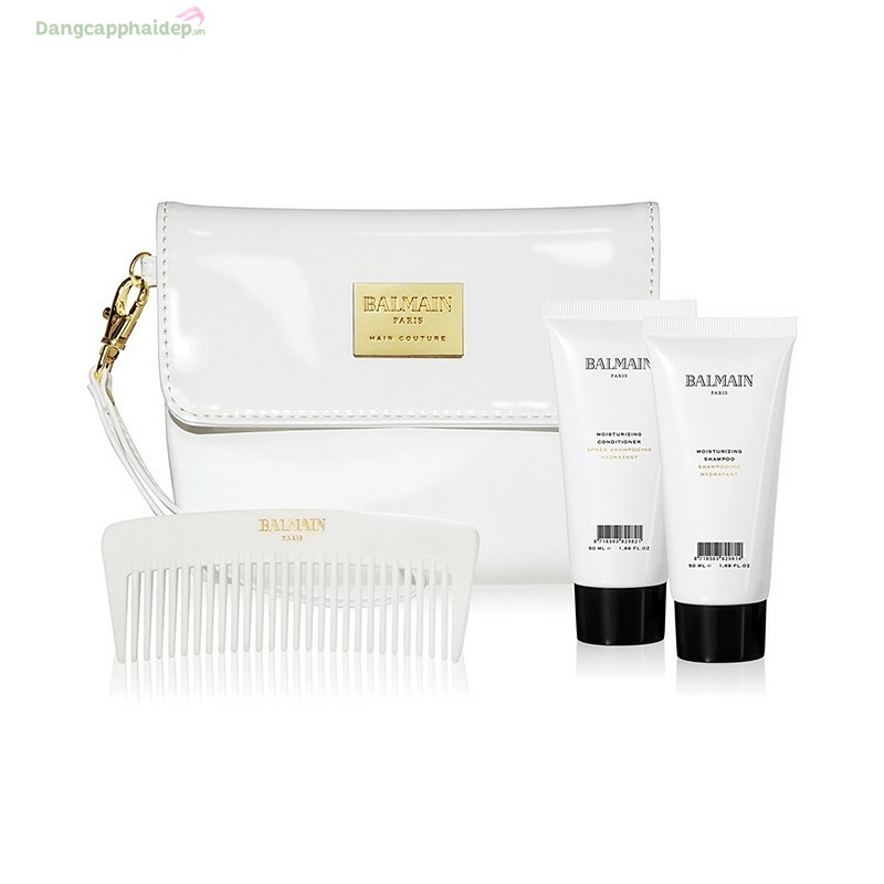 Balmain Hair White Patent Cosmetic Bag 